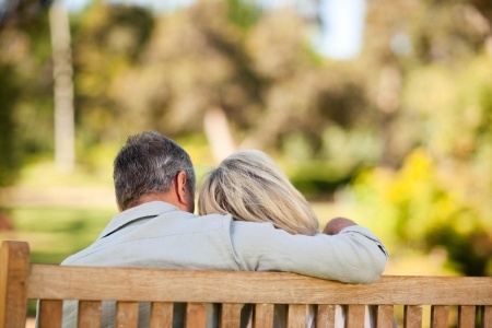 Couple sitting on the bench